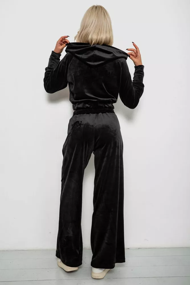 Купить Спортивный костюм женский велровый, цвет черный, 257R4125 - Фото №4