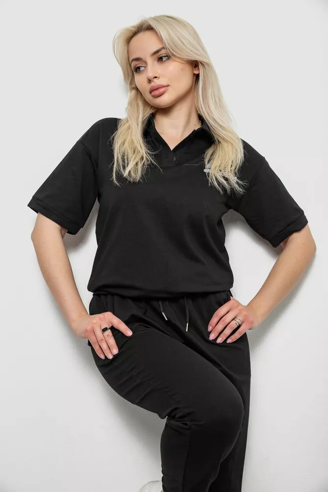 Купить Спортивный костюм женский, цвет черный, 221R102-5 оптом - Фото №2