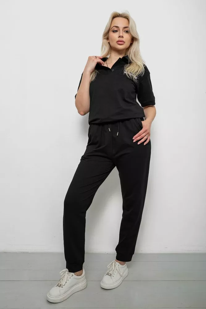 Купить Спортивный костюм женский, цвет черный, 221R102-5 оптом - Фото №3
