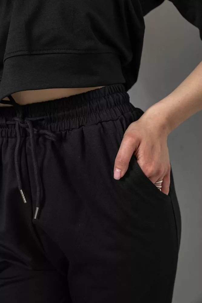 Купить Спортивный костюм женский, цвет черный, 221R102-5 оптом - Фото №6