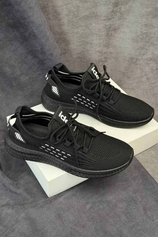 Купити Кросівки чоловічі текстиль, колір чорно-білий, 243RF58-1 оптом - Фото №1