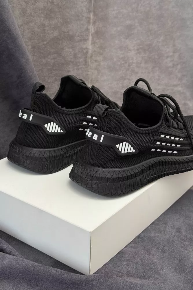 Купити Кросівки чоловічі текстиль, колір чорно-білий, 243RF58-1 оптом - Фото №4