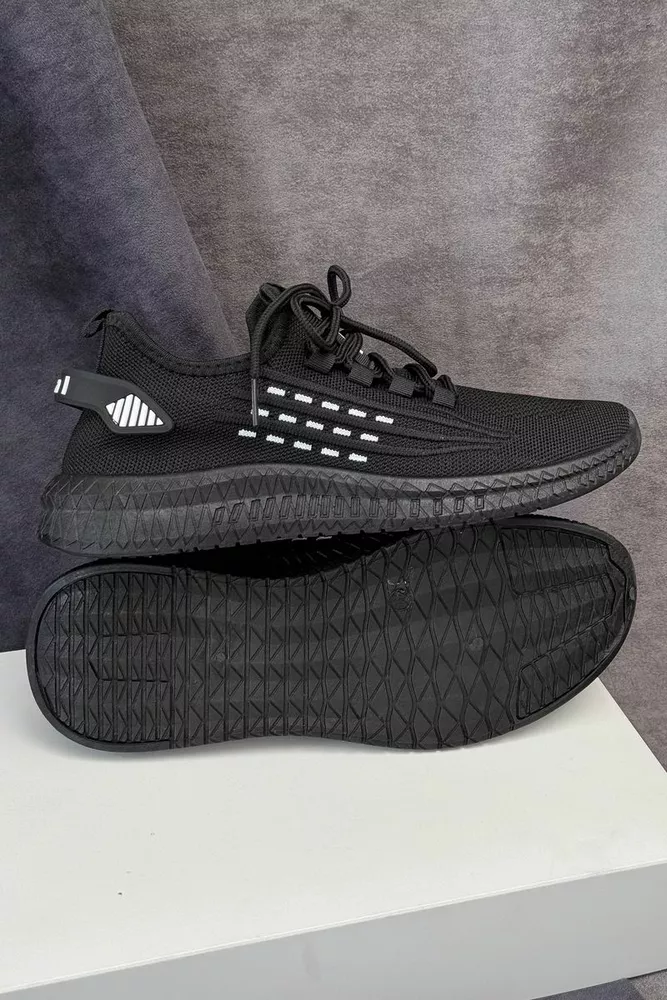Купити Кросівки чоловічі текстиль, колір чорно-білий, 243RF58-1 оптом - Фото №5