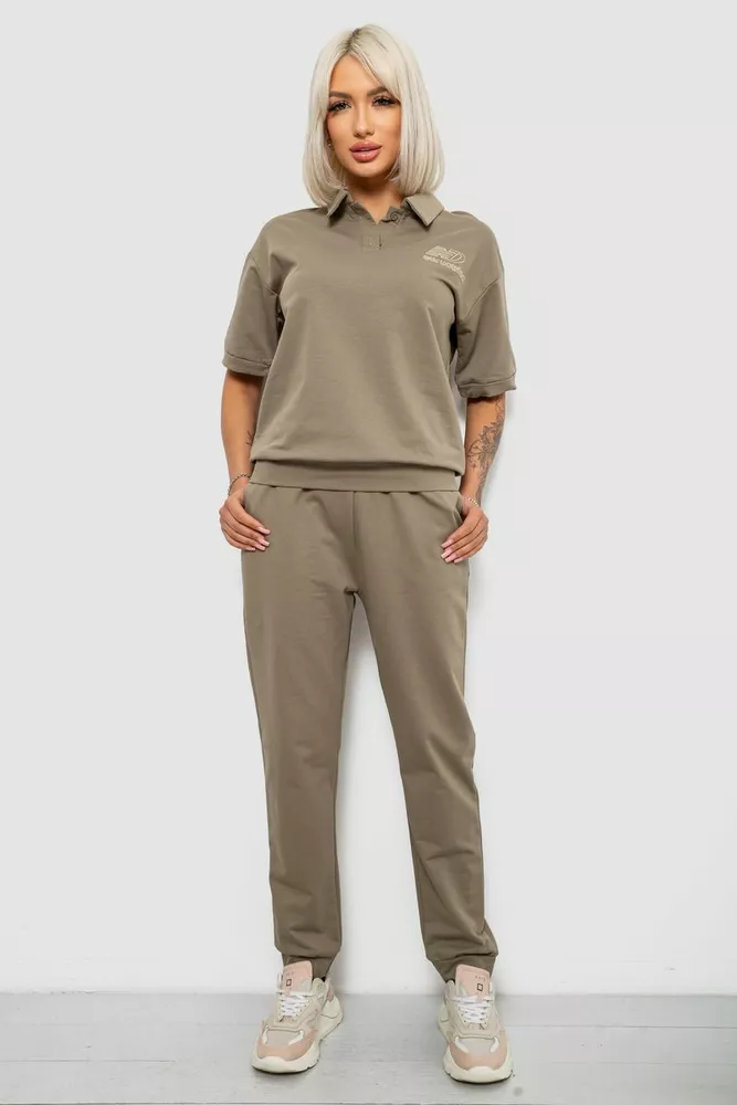 Купити Спортивний костюм жіночий, колір хакі, 221R102-5 - Фото №1