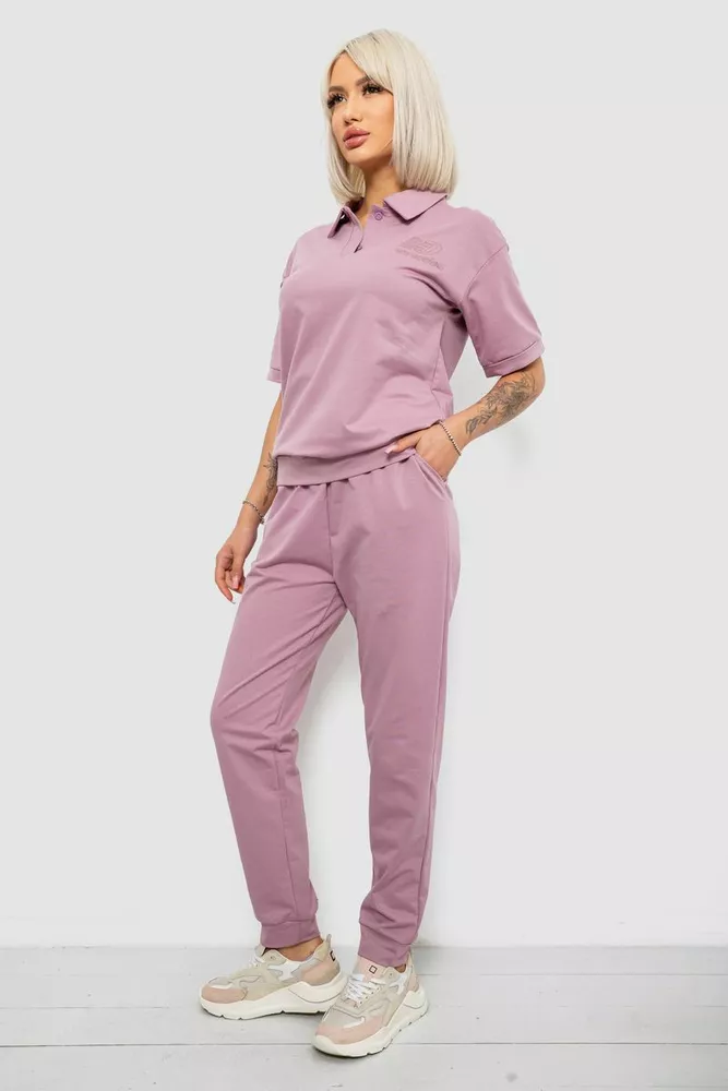 Купити Спортивний костюм жіночий, колір пудровий, 221R102-5 - Фото №3