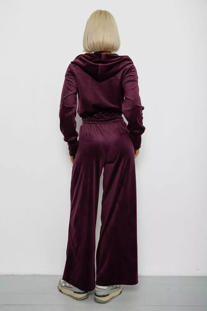 Купить Спортивный костюм женский велюровый, цвет сливовый, 257R4125 - Фото №4