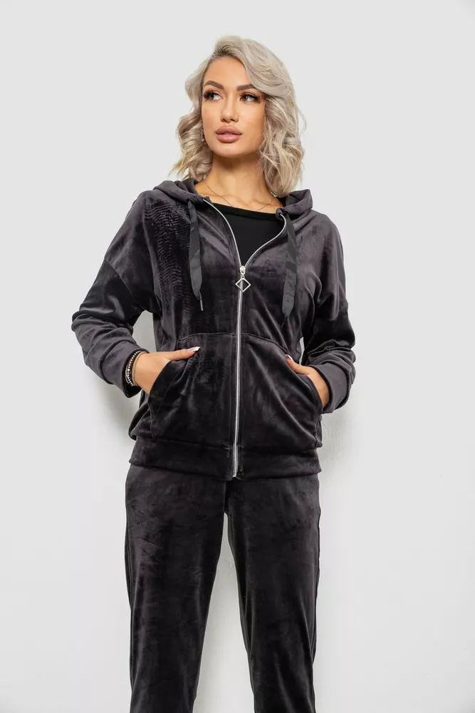 Купить Спортивный костюм женский велюровый, цвет чернильный, 257R4119 - Фото №2