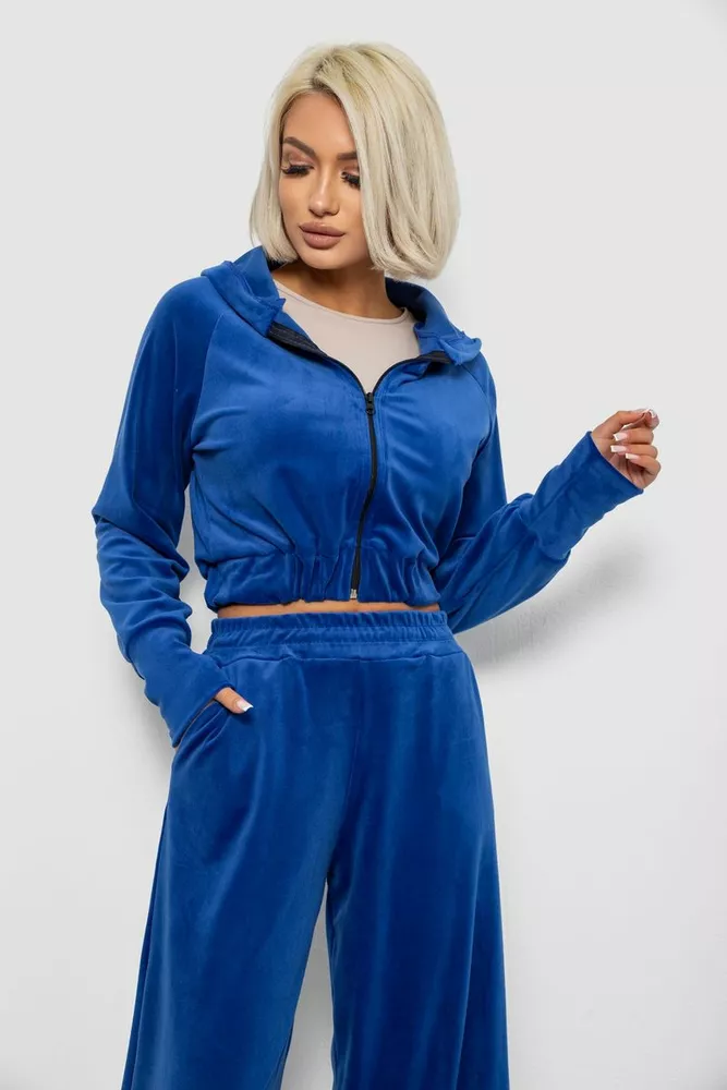 Купить Спортивный костюм женский велюровый, цвет электрик, 257R4125 - Фото №2