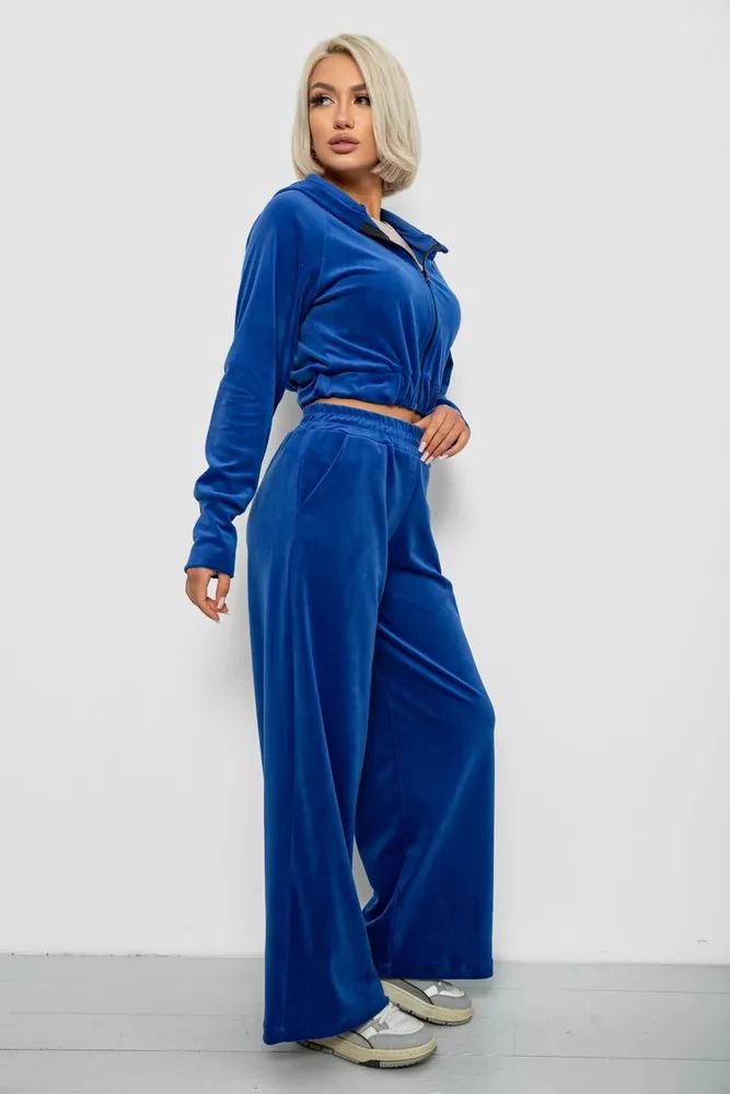 Купить Спортивный костюм женский велюровый, цвет электрик, 257R4125 - Фото №3