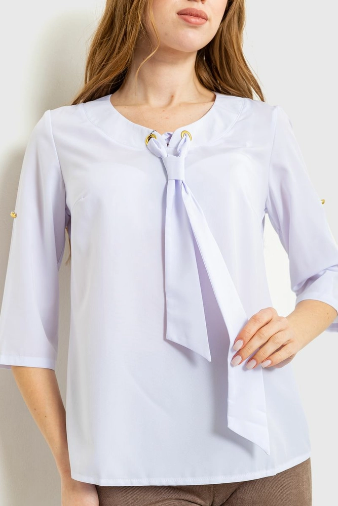 Купити Блуза однотонна  -уцінка, колір білий, 230R150-U - Фото №1