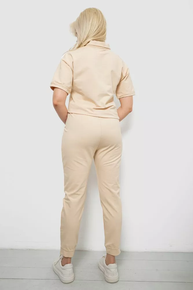 Купить Спортивный костюм женский, цвет бежевый, 221R102-5 - Фото №4