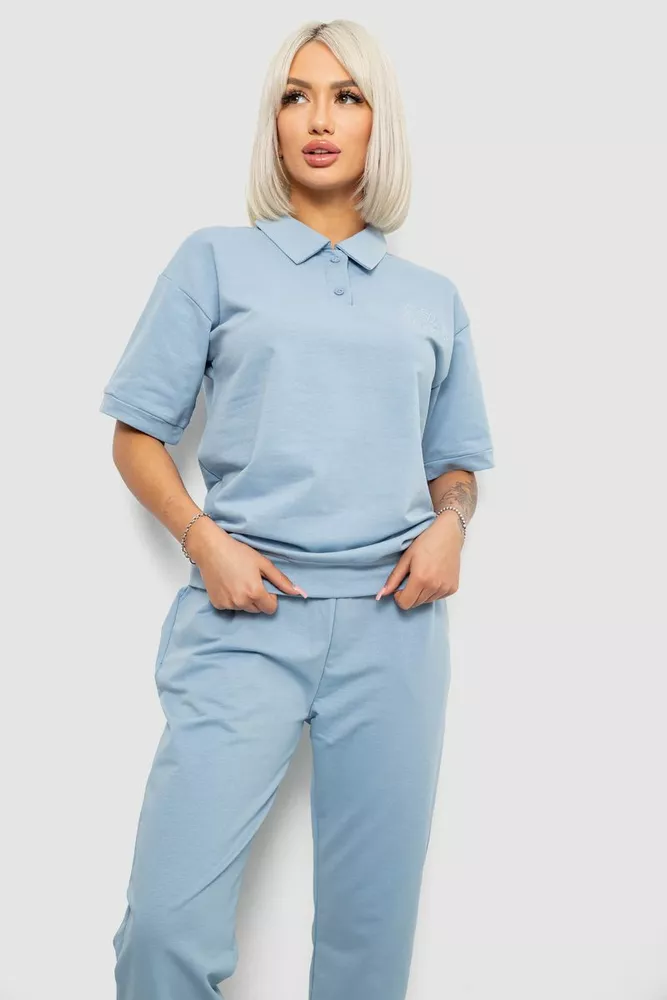 Купити Спортивний костюм жіночий, колір блакитний, 221R102-5 - Фото №2
