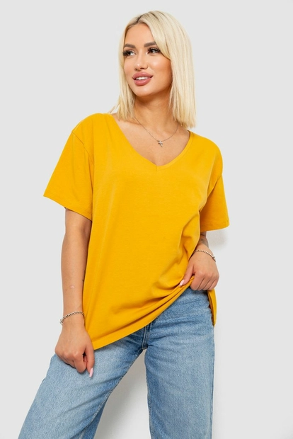 Футболка жіноча з принтом, колір гірчичний, 244R2162