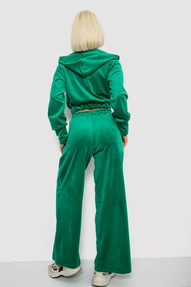 Купити Спортивний костюм жіночий велюровий, колір зелений, 257R4125 - Фото №4
