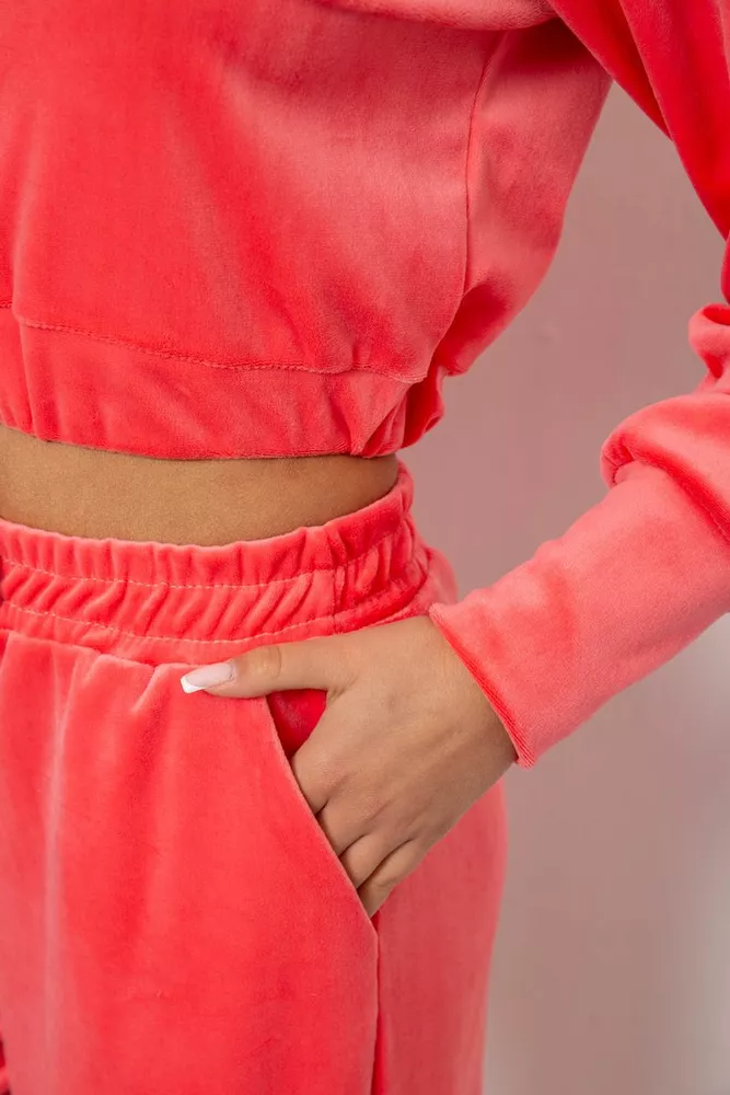 Купить Спортивный костюм женский велюровый, цвет розовый, 257R4125 - Фото №5