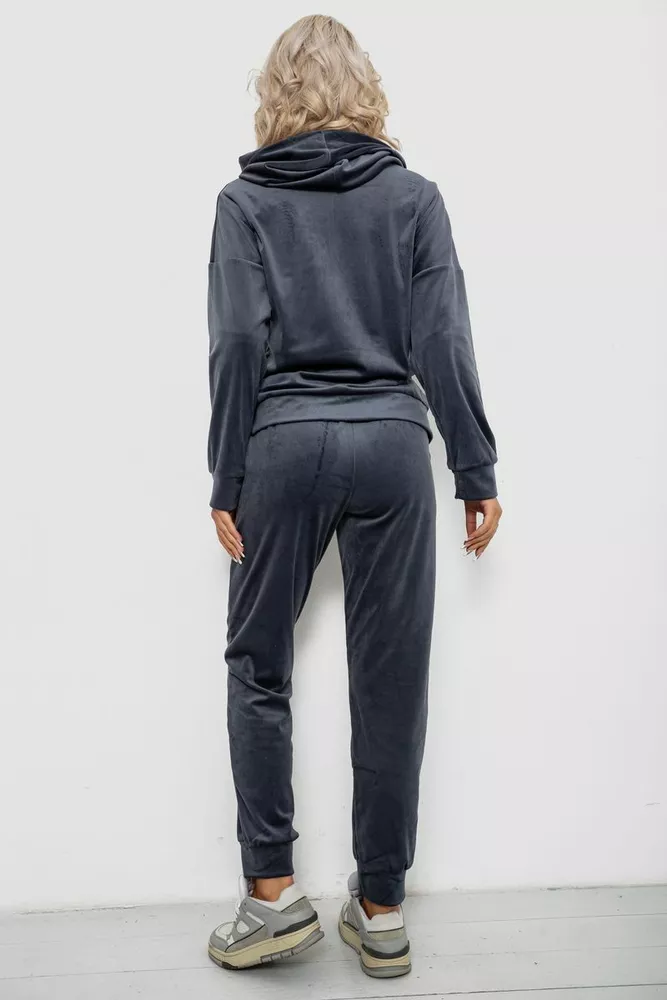 Купити Спортивний костюм жіночий велюровий, колір сірий, 257R4119 - Фото №4