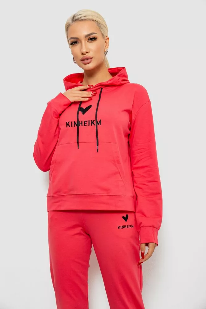 Купити Спортивний костюм жіночий двонитка, колір кораловий, 214R1419-007 оптом - Фото №2