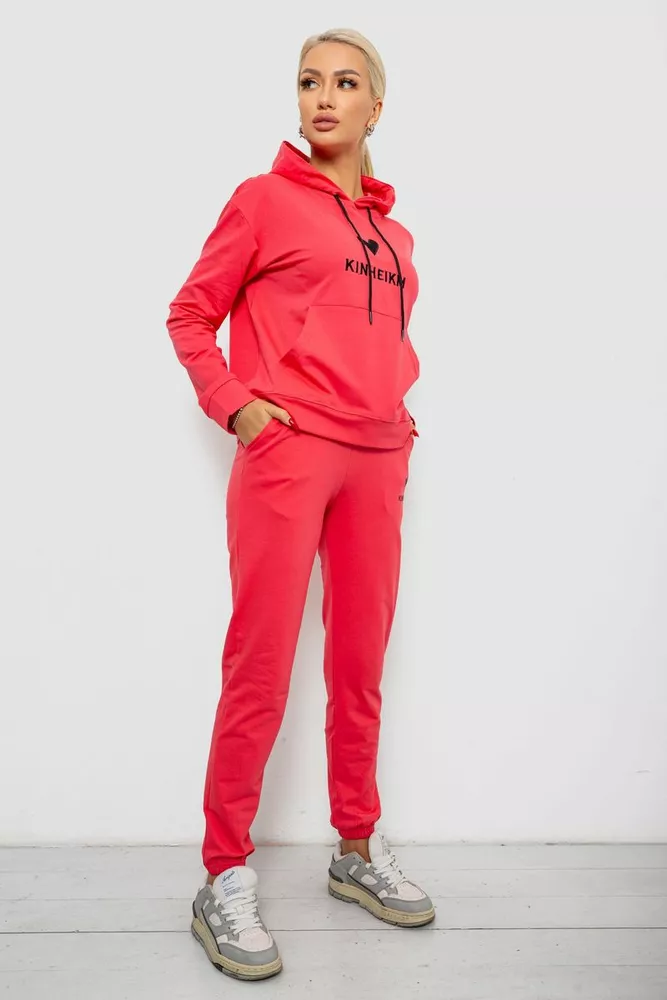 Купити Спортивний костюм жіночий двонитка, колір кораловий, 214R1419-007 оптом - Фото №3
