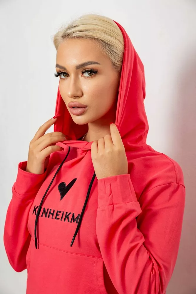 Купити Спортивний костюм жіночий двонитка, колір кораловий, 214R1419-007 оптом - Фото №5