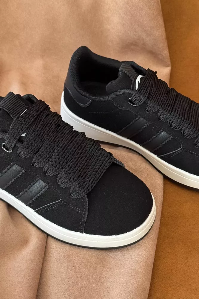 Купить Кеды женские замша, цвет черно-бежевый, 248RJH400 оптом - Фото №2