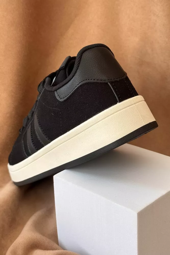 Купить Кеды женские замша, цвет черно-бежевый, 248RJH400 оптом - Фото №4