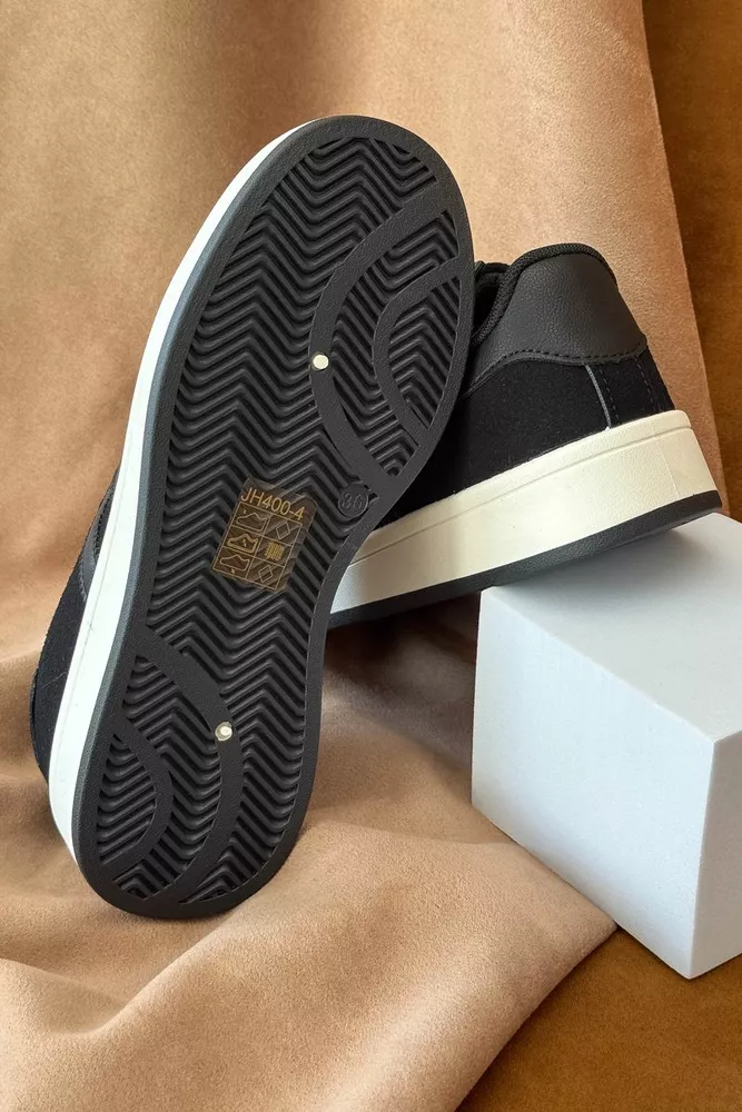 Купить Кеды женские замша, цвет черно-бежевый, 248RJH400 оптом - Фото №5