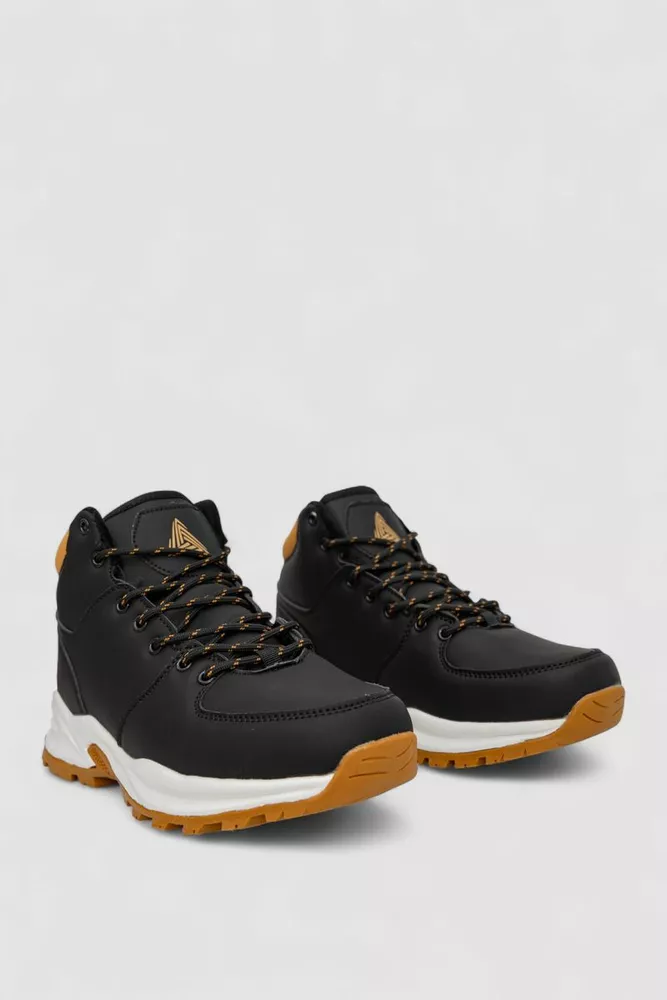 Купить Кроссовки женские зимние на меху, цвет черно-бежевый, 248RH770 - Фото №3