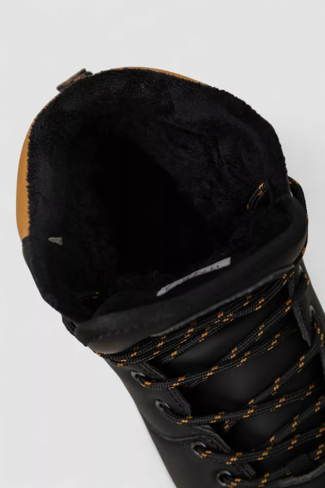 Купить Кроссовки женские зимние на меху, цвет черно-бежевый, 248RH770 - Фото №6