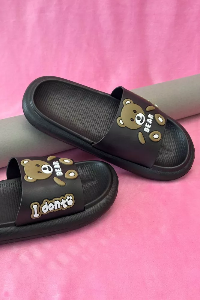 Купити Шльопанці жіночі з аплікацією, колір чорний, 243R5028-3 - Фото №4