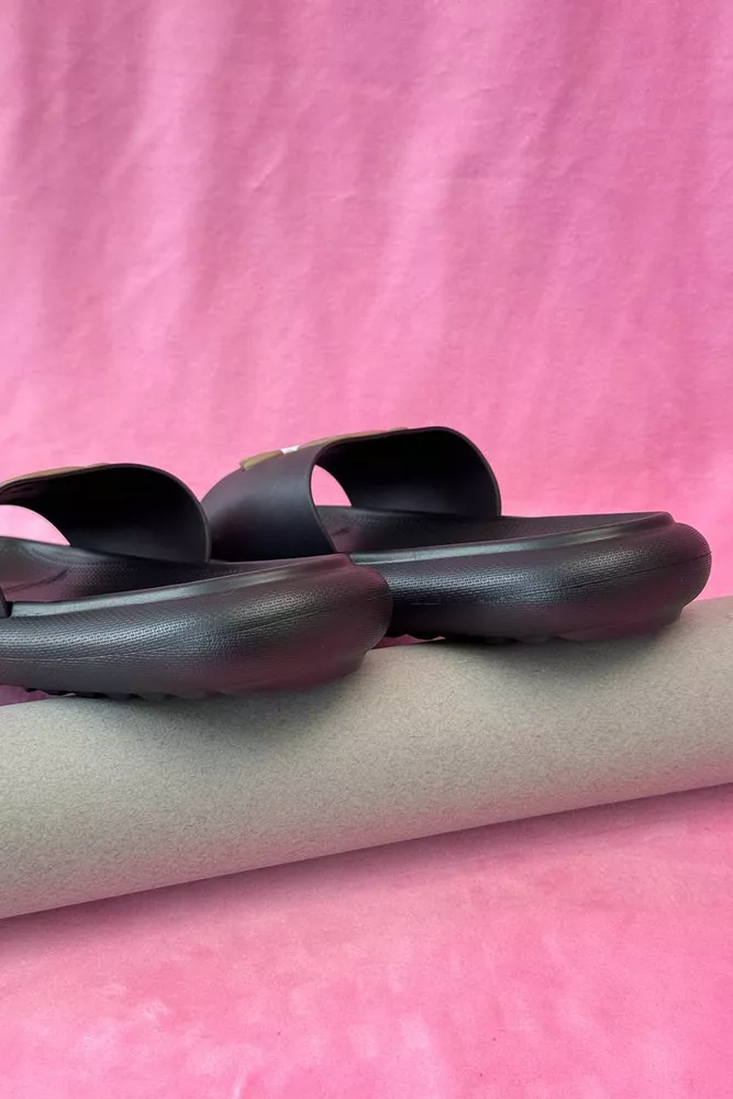 Купити Шльопанці жіночі з аплікацією, колір чорний, 243R5028-3 - Фото №5