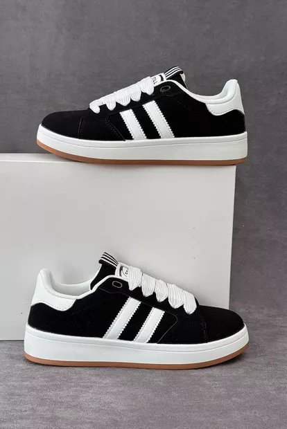 Кеди жіночі замша, колір чорно-білий, 248RJH400