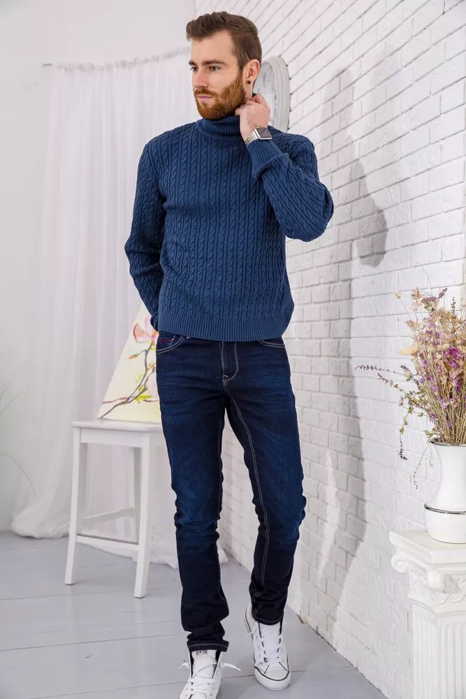 Купити Светр чоловічий, колір джинс, 161R1033 - Фото №2