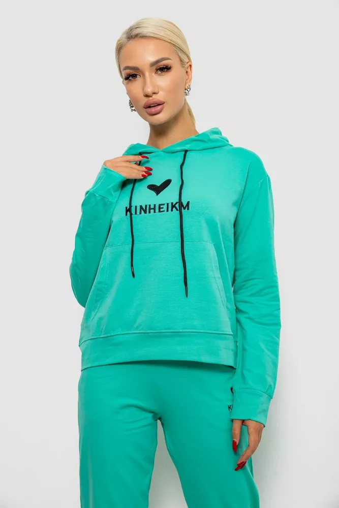 Купити Спортивний костюм жіночий двонитка, колір м'ятний, 214R1419-007 оптом - Фото №2