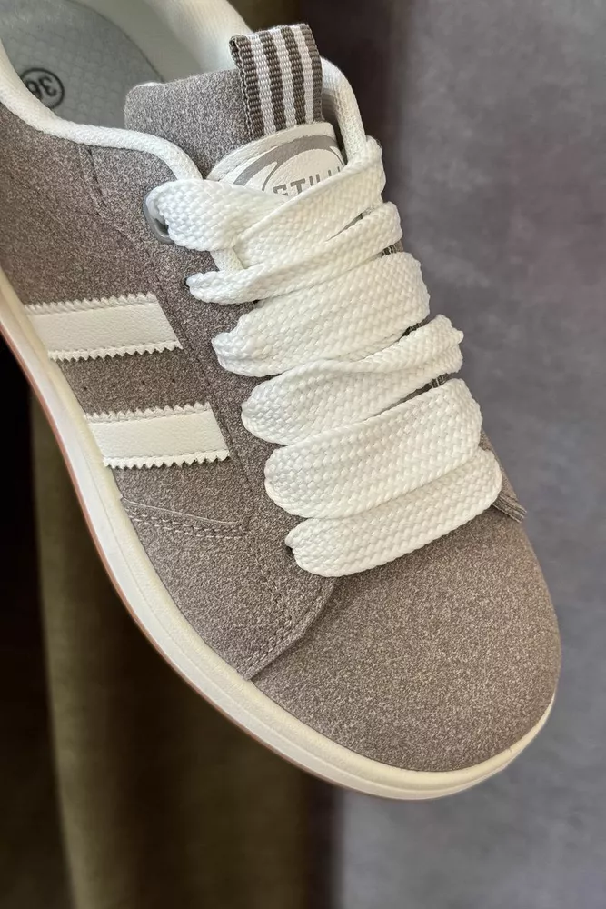 Купить Кеды женские замша, цвет серо-белый, 248RJH400 - Фото №2