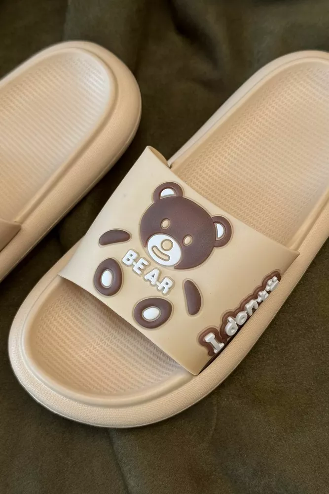 Купити Шльопанці жіночі з аплікацією, колір бежевий, 243R5028-3 - Фото №2