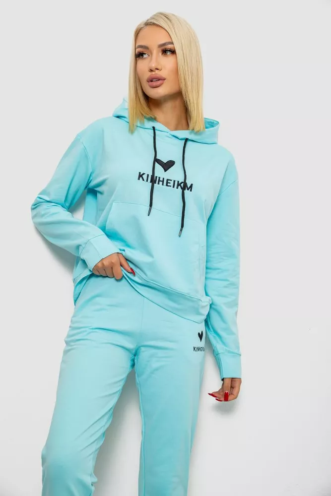 Купити Спортивний костюм жіночий двонитка, колір блакитний, 214R1419-007 - Фото №2