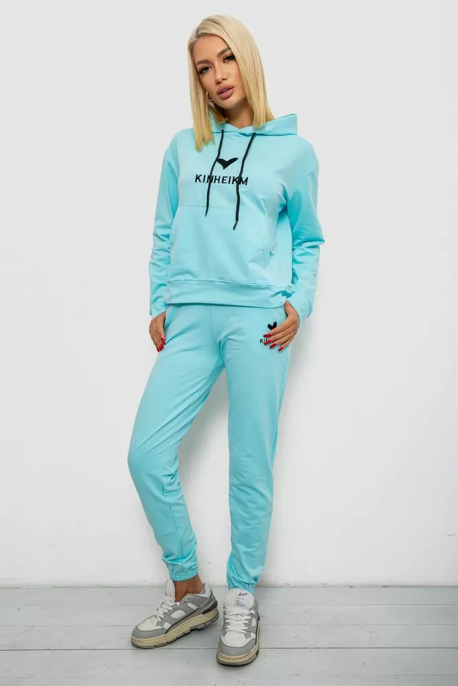 Купити Спортивний костюм жіночий двонитка, колір блакитний, 214R1419-007 - Фото №3