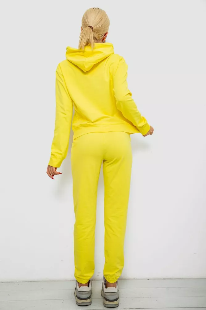 Купити Спортивний костюм жіночий двонитка, колір жовтий, 214R1419-007 оптом - Фото №4