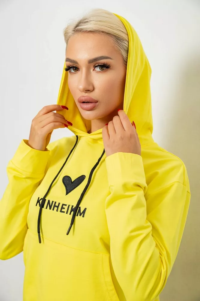 Купити Спортивний костюм жіночий двонитка, колір жовтий, 214R1419-007 оптом - Фото №5