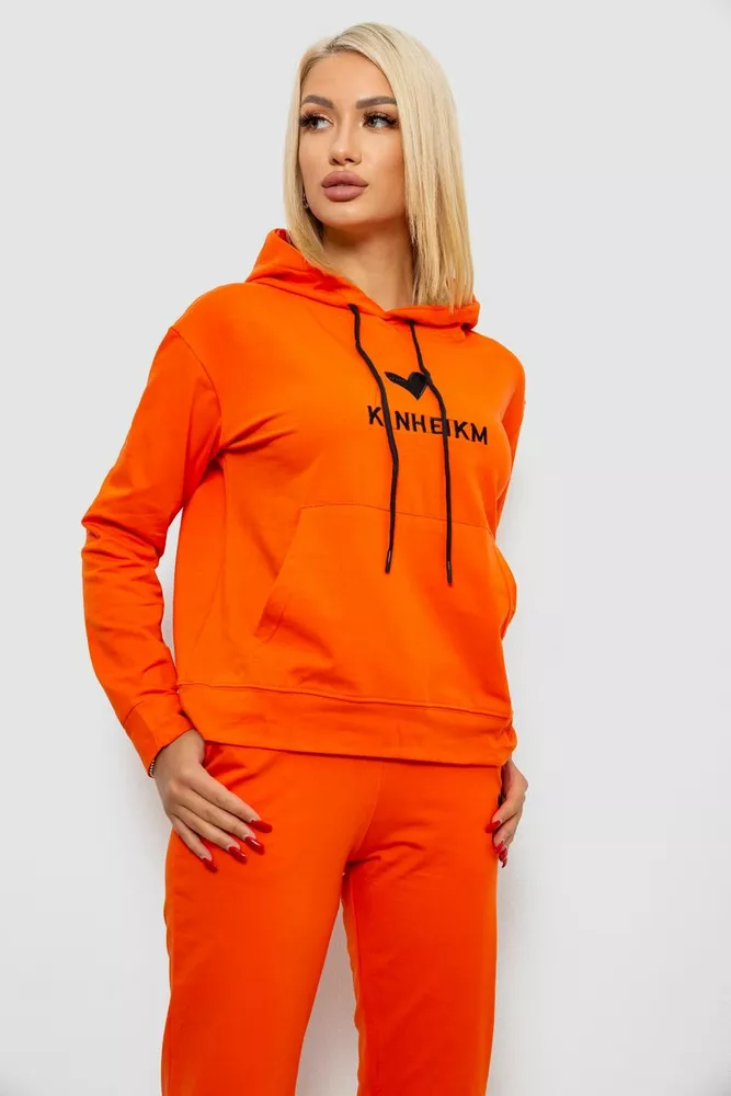 Купити Спортивний костюм жіночий двонитка, колір помаранчевий, 214R1419-007 оптом - Фото №2