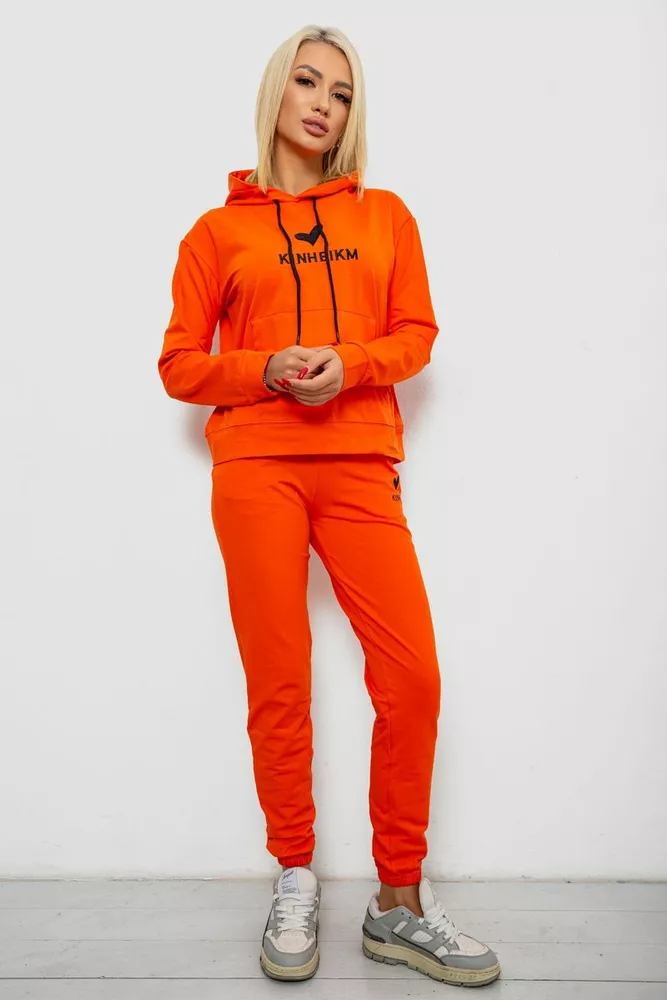 Купити Спортивний костюм жіночий двонитка, колір помаранчевий, 214R1419-007 оптом - Фото №3