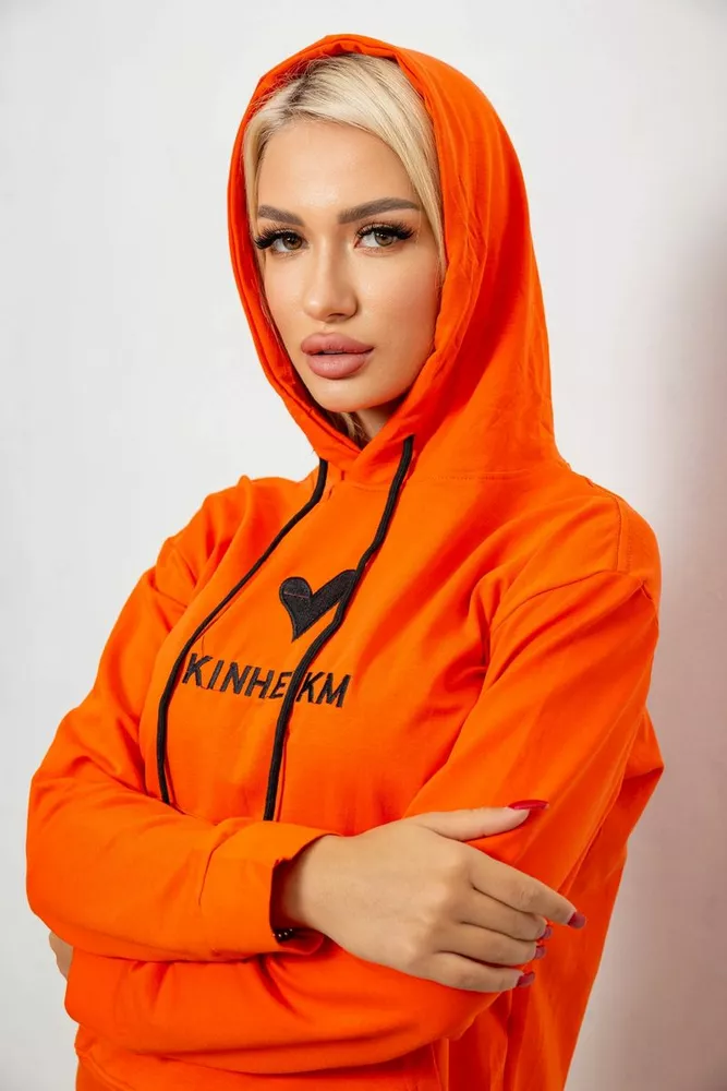 Купити Спортивний костюм жіночий двонитка, колір помаранчевий, 214R1419-007 оптом - Фото №5