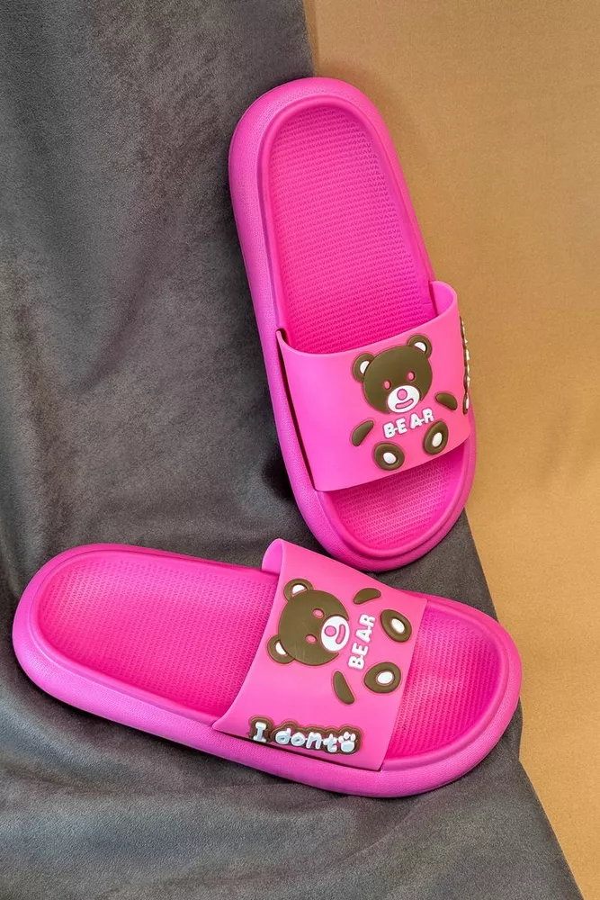 Купить Шлепанцы женские с аппликацией, цвет розовый, 243R5028-3 - Фото №1