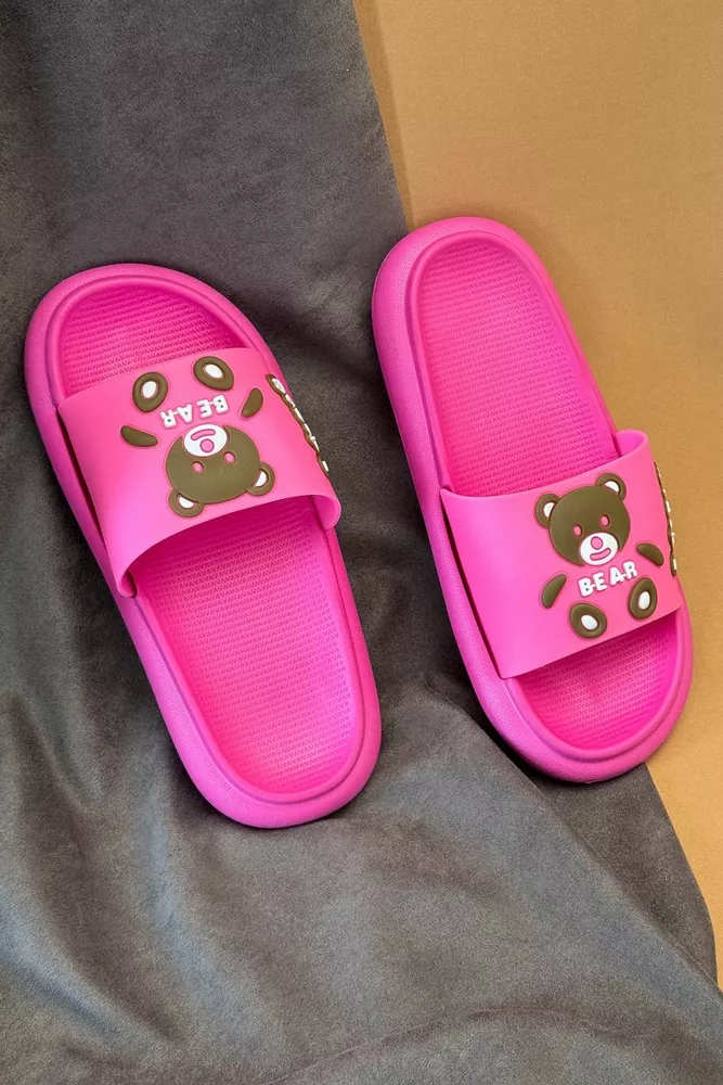 Купить Шлепанцы женские с аппликацией, цвет розовый, 243R5028-3 - Фото №3