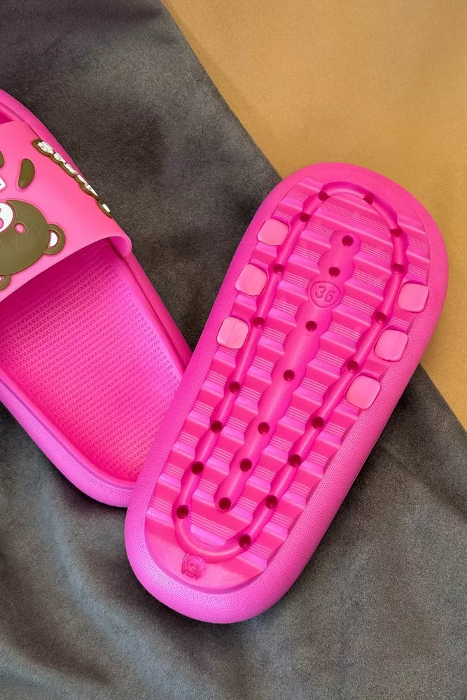 Купить Шлепанцы женские с аппликацией, цвет розовый, 243R5028-3 - Фото №4