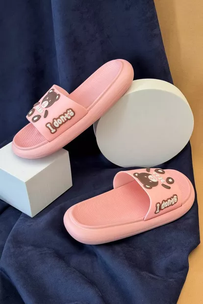 Шлепанцы женские с аппликацией, цвет светло-розовый, 243R5028-3