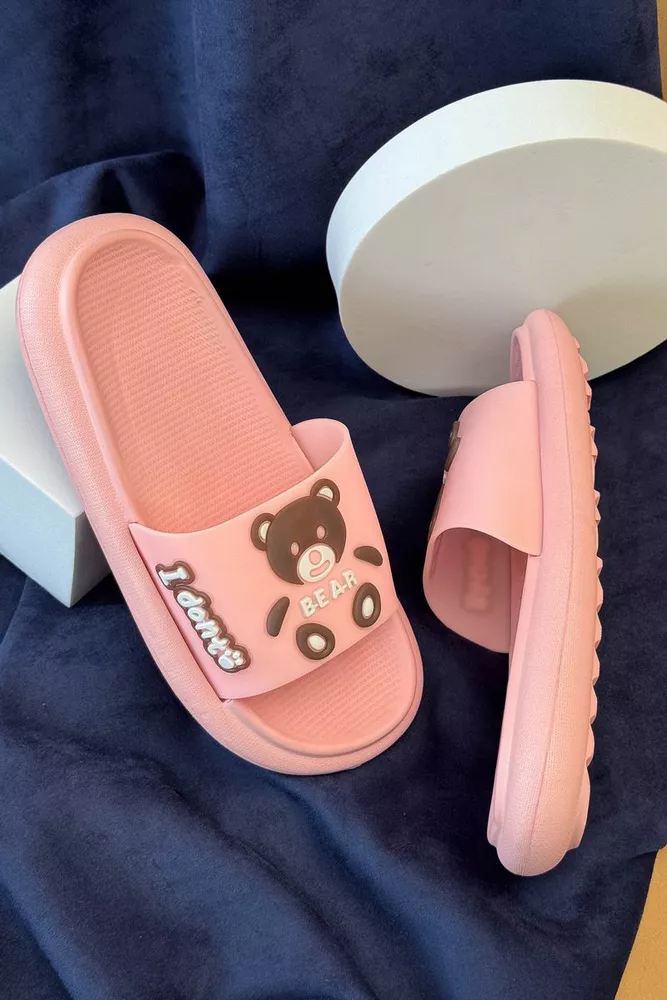 Купить Шлепанцы женские с аппликацией, цвет светло-розовый, 243R5028-3 - Фото №3