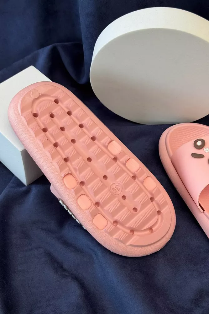 Купить Шлепанцы женские с аппликацией, цвет светло-розовый, 243R5028-3 - Фото №4