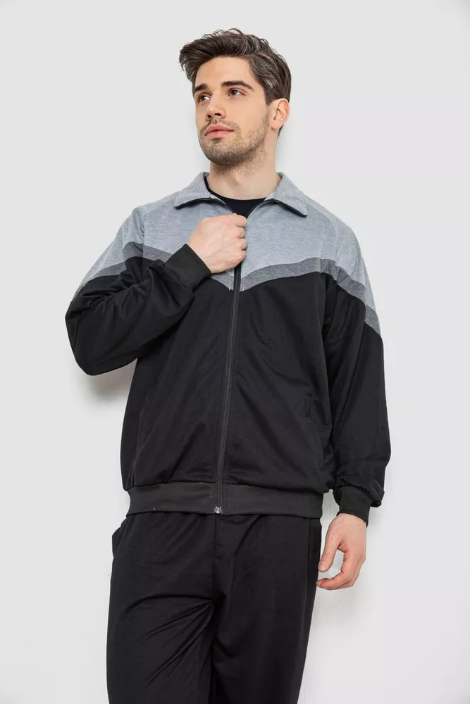 Купити Спортивний костюм чоловічий, колір сіро-чорний, 244R9147 - Фото №2
