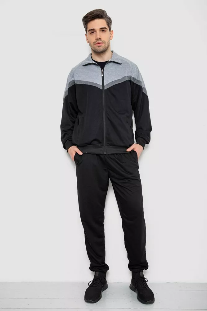 Купити Спортивний костюм чоловічий, колір сіро-чорний, 244R9147 - Фото №1